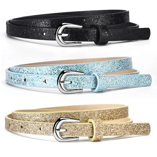 Casual Streetwear Glittery Star Pu Leather Alloy Kid'S Leather Belts