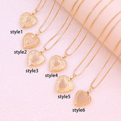 Casual Streetwear Heart Shape Copper Plating 18k Gold Plated Pendant Necklace