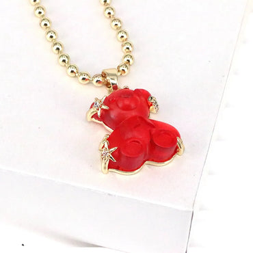 Casual Streetwear Little Bear Copper Gold Plated Pendant Necklace In Bulk