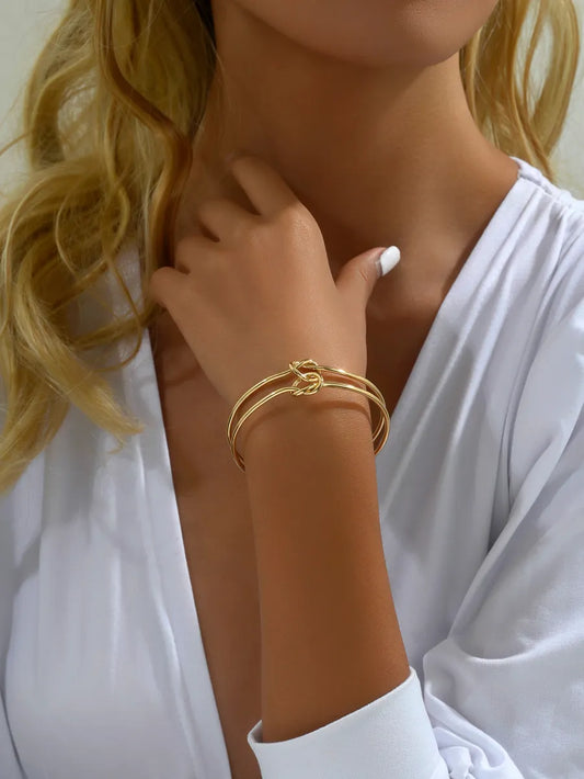 Casual Streetwear Solid Color Alloy Women'S Bangle