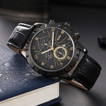 Casual Streetwear Solid Color Buckle Quartz Men'S Watches