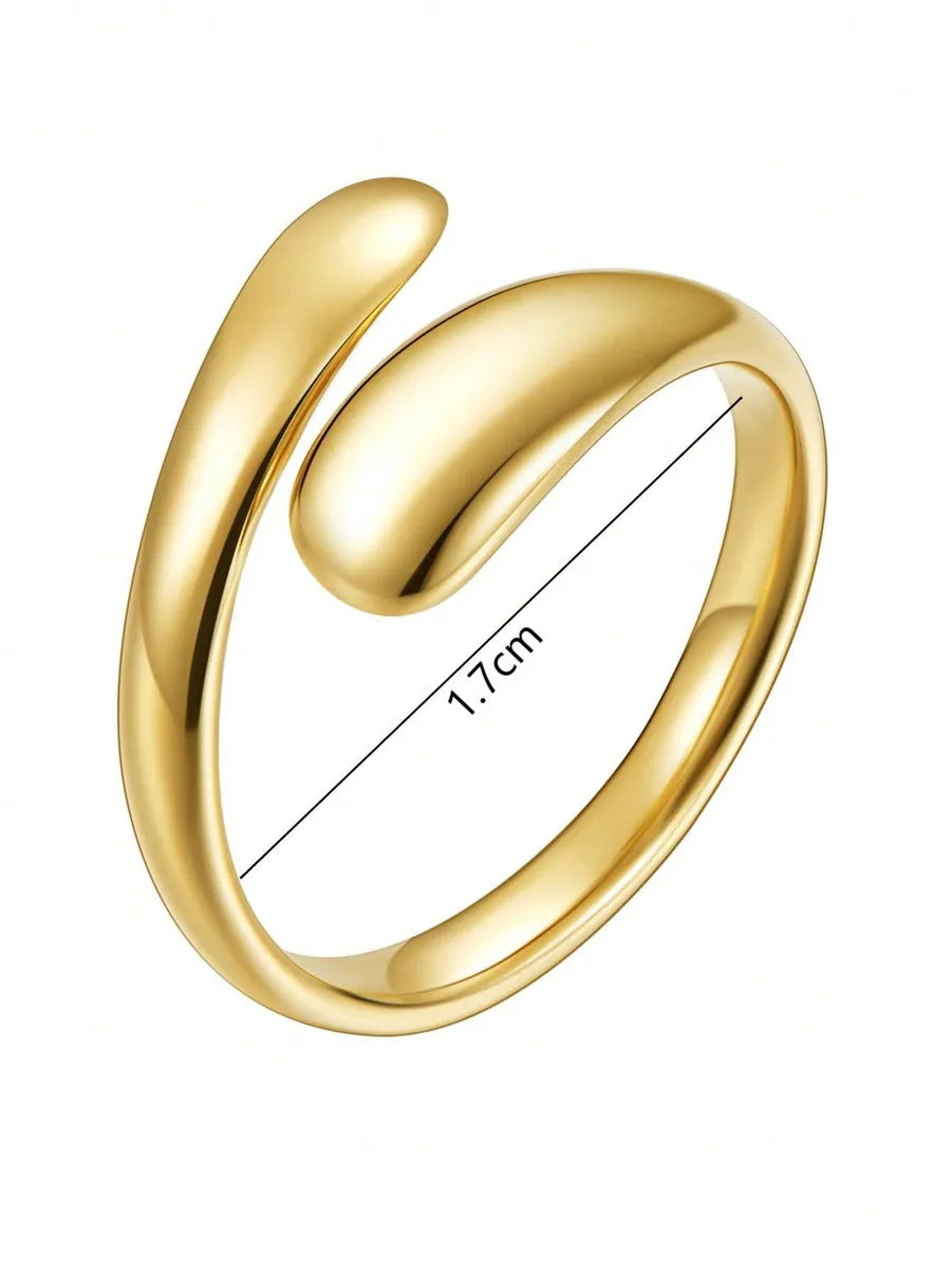 Casual Streetwear Solid Color Stainless Steel Plating 18k Gold Plated Rings