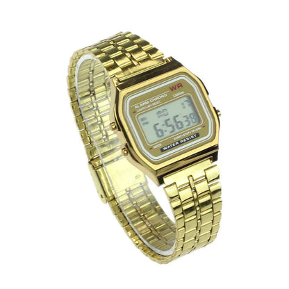 Casual Streetwear Square Double Side Snaps Electronic Women'S Watches