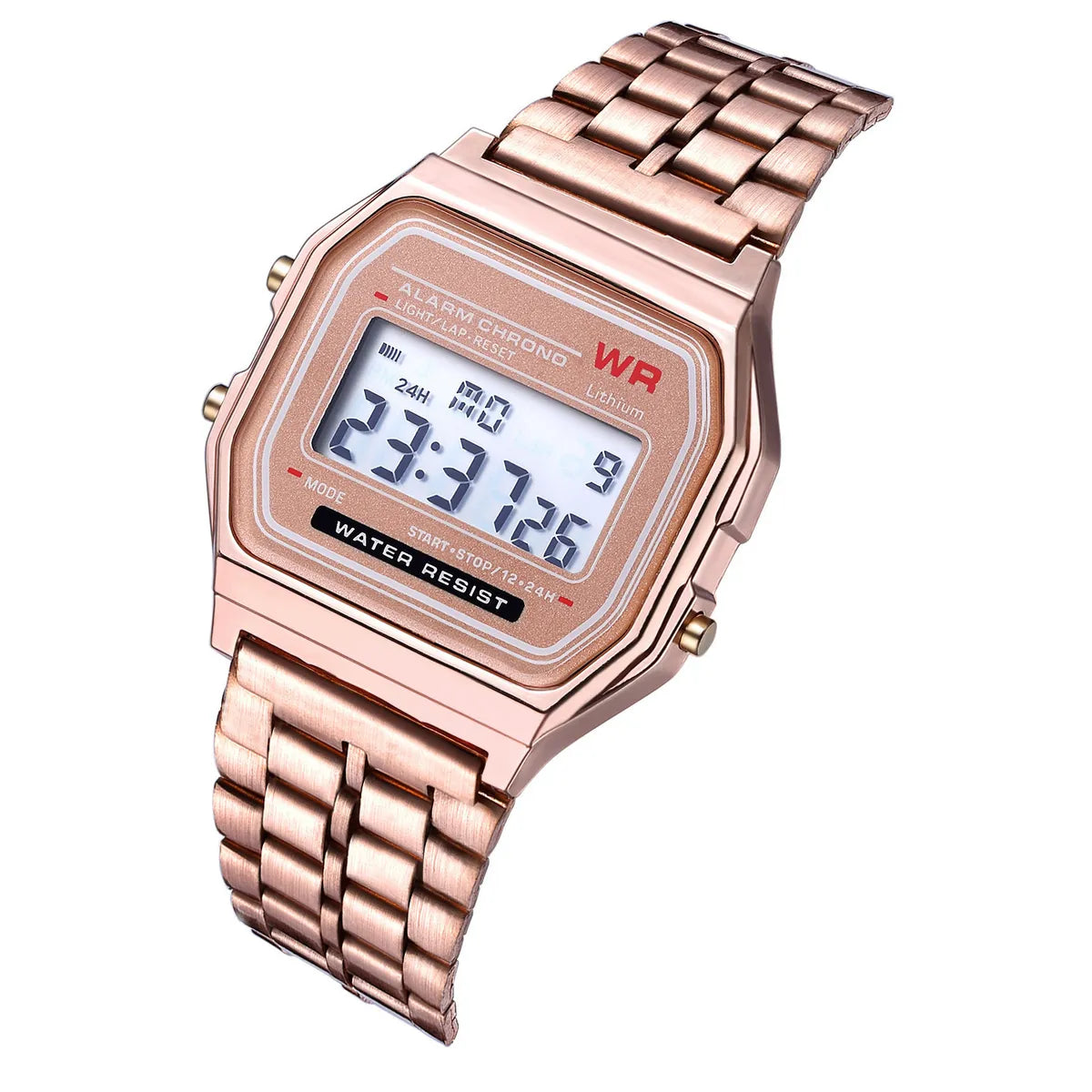 Casual Streetwear Square Double Side Snaps Electronic Women'S Watches