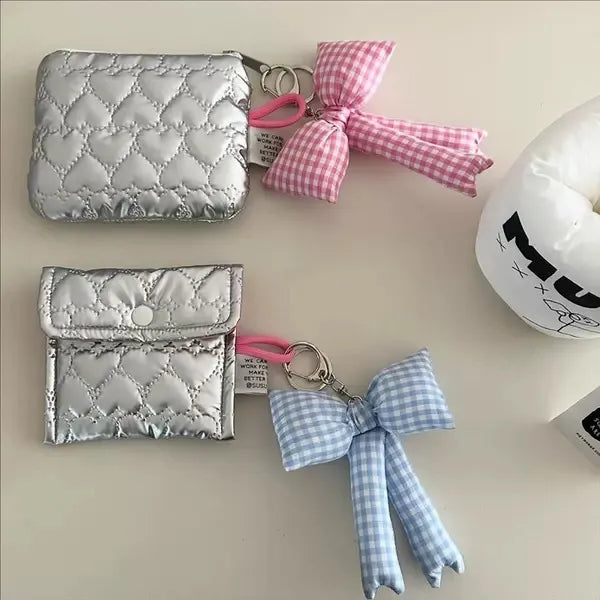 Casual Sweet Bow Knot Cloth Bag Pendant Keychain