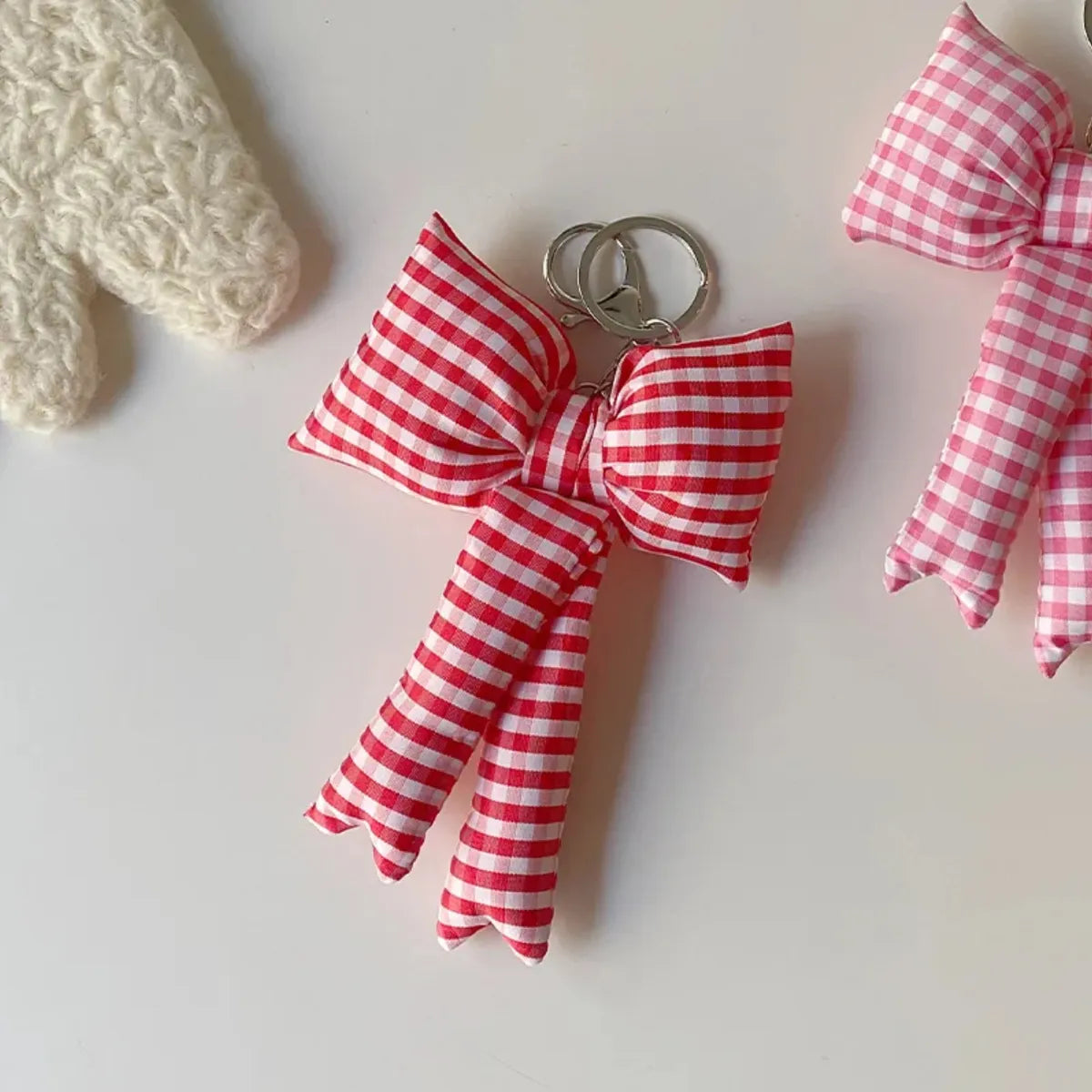 Casual Sweet Bow Knot Cloth Bag Pendant Keychain