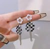 1 Pair Casual Sweet Circle Flower Bow Knot Tassel Plating Inlay Alloy Rhinestones Pearl Earrings