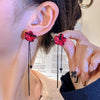 1 Pair Casual Sweet Circle Flower Bow Knot Tassel Plating Inlay Alloy Rhinestones Pearl Earrings