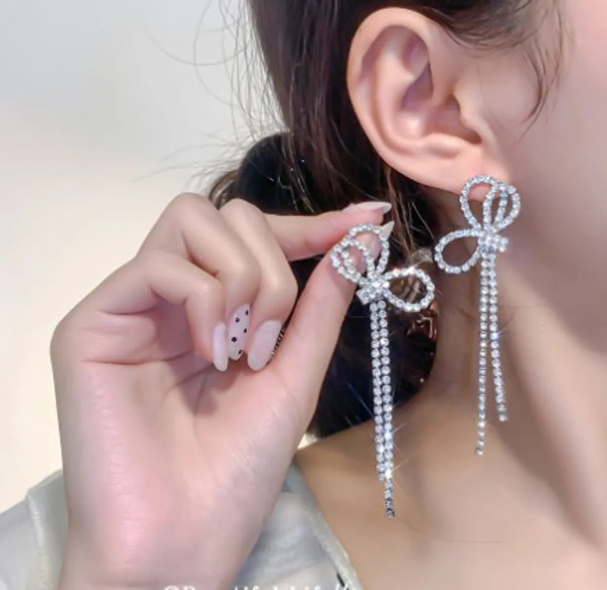 1 Pair Casual Sweet Circle Flower Bow Knot Tassel Plating Inlay Alloy Rhinestones Pearl Earrings