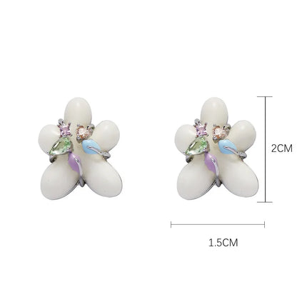 Casual Sweet Flower Alloy Resin Plating Women'S Bracelets Earrings Necklace