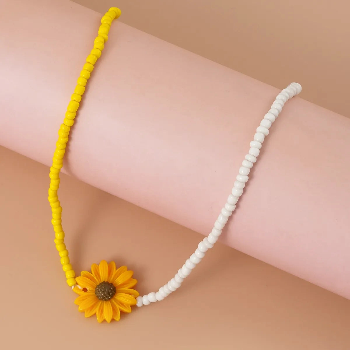 Casual Sweet Flower Glass Seed Bead Zinc Alloy Wholesale Necklace