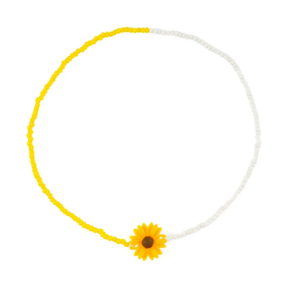 Casual Sweet Flower Glass Seed Bead Zinc Alloy Wholesale Necklace