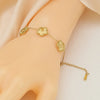 Casual Sweet Parthenocissus Grass Flower 304 Stainless Steel 18K Gold Plated Bracelets In Bulk