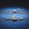 Casual Sweet Round Square Sterling Silver Plating Inlay Zircon Silver Plated Bracelets