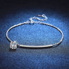 Casual Sweet Round Square Sterling Silver Plating Inlay Zircon Silver Plated Bracelets