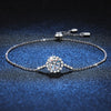 Casual Sweet Round Square Sterling Silver Plating Inlay Zircon Silver Plated Bracelets