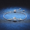 Casual Sweet Round Square Sterling Silver Plating Inlay Zircon Silver Plated Bracelets