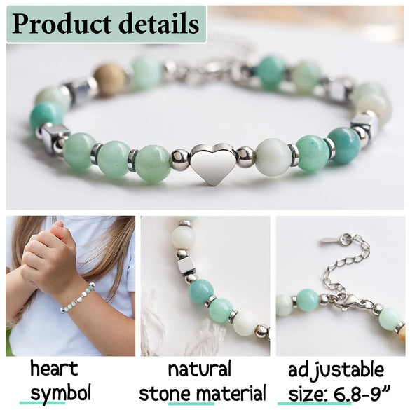Casual Sweet Simple Style Heart Shape 304 Stainless Steel Natural Stone Wholesale Bracelets