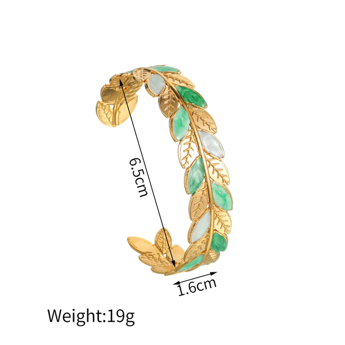 Casual Sweet Simple Style Leaves 304 Stainless Steel 18K Gold Plated Bangle In Bulk