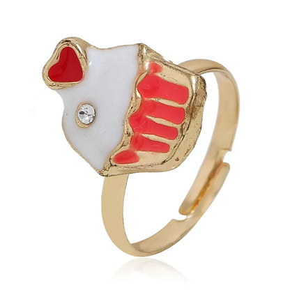 Casual Tropical Heart Shape Alloy Enamel Women'S Rings