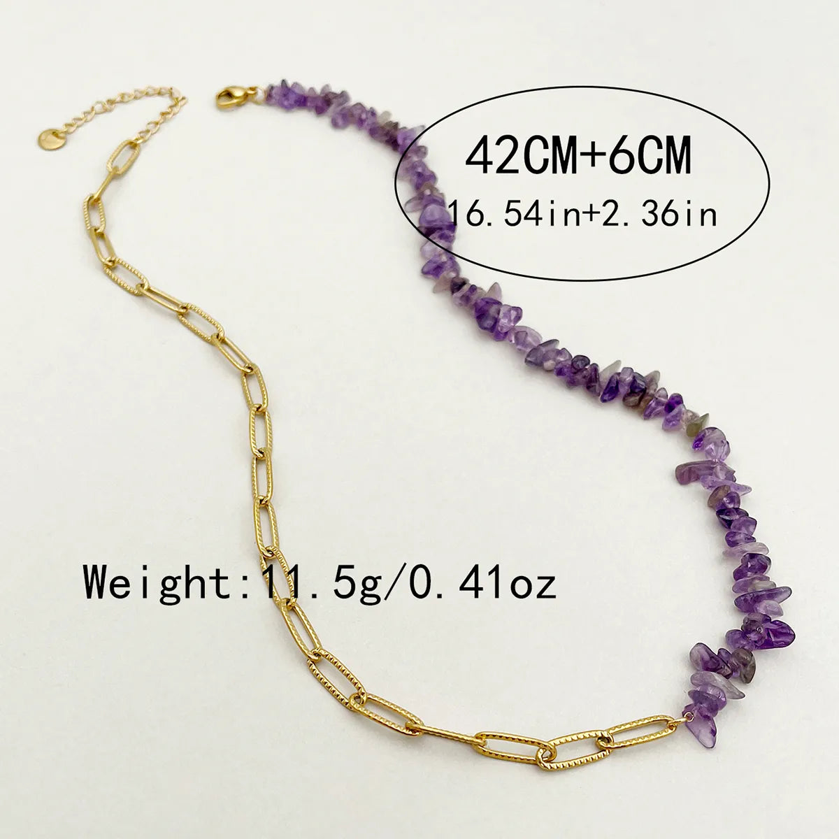 304 Stainless Steel Gravel 14K Gold Plated Casual Tropical Simple Style Beaded Patchwork Plating Irregular Natural Stone Necklace