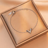 Casual V Shape Titanium Steel Plating Gold Plated Bracelets