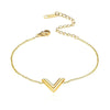 Casual V Shape Titanium Steel Plating Gold Plated Bracelets
