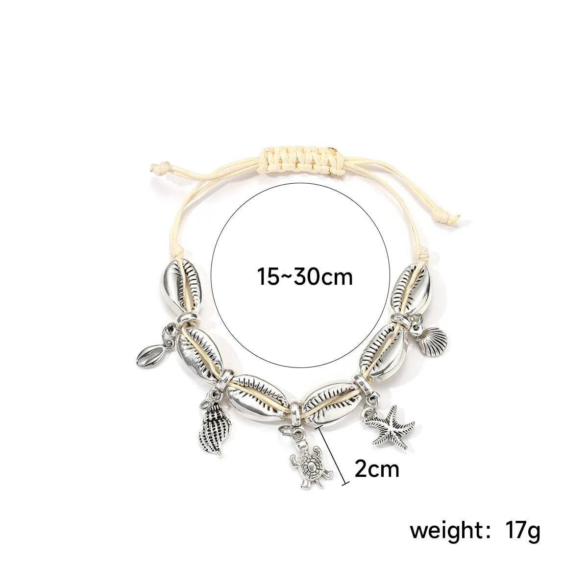 Casual Vacation Animal Shell Artificial Crystal Alloy Wholesale Bracelets Drawstring Bracelets