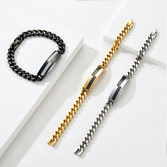 Casual Vacation Classic Style Color Block 304 Stainless Steel Plating 18K Gold Plated Men'S Bracelets