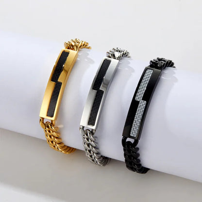 Casual Vacation Classic Style Color Block 304 Stainless Steel Plating 18K Gold Plated Men'S Bracelets