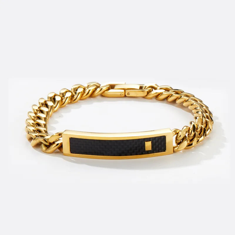 Casual Vacation Classic Style Color Block 304 Stainless Steel Plating 18K Gold Plated Men'S Bracelets