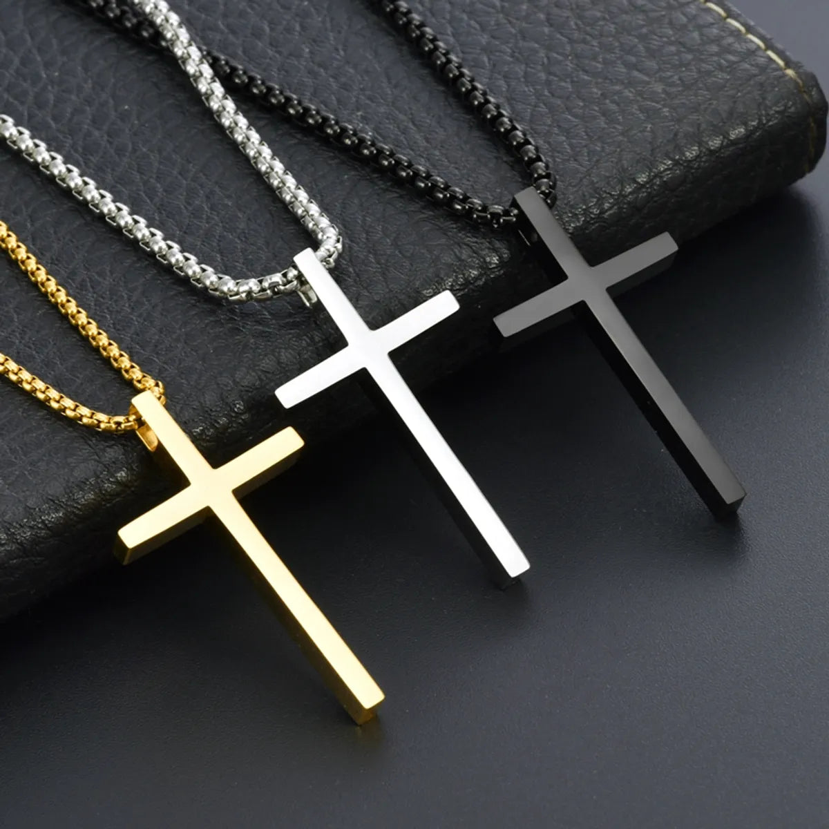 Casual Vacation Cross 304 Stainless Steel Plating 18K Gold Plated Men'S