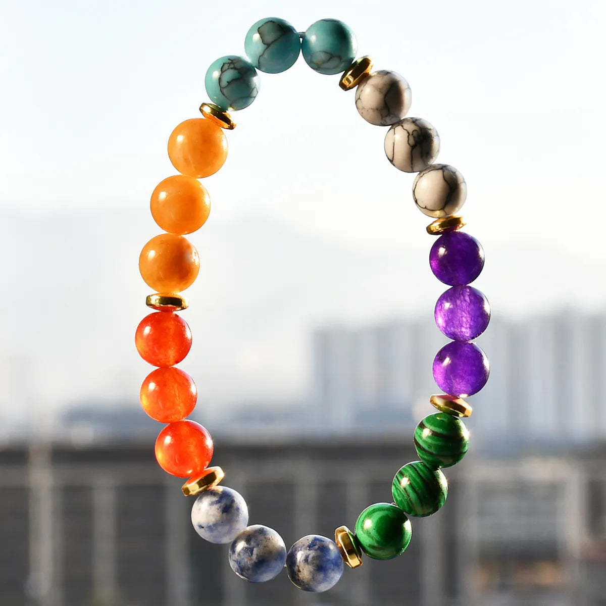 Casual Vacation Geometric Artificial Gemstones Natural Stone Beaded Handmade Women's Bracelets