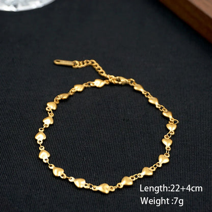 Casual Vacation Geometric 304 Stainless Steel Titanium Steel Gold Plated Women'S Anklet