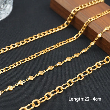 Casual Vacation Geometric 304 Stainless Steel Titanium Steel Gold Plated Women'S Anklet