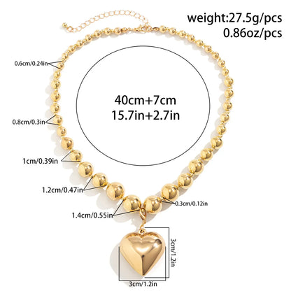 Casual Vacation Heart Shape CCB Artificial Pearl Alloy + Copper Wholesale Pendant Necklace