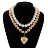 Casual Vacation Heart Shape CCB Artificial Pearl Alloy + Copper Wholesale Pendant Necklace