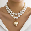 Casual Vacation Heart Shape CCB Artificial Pearl Alloy + Copper Wholesale Pendant Necklace