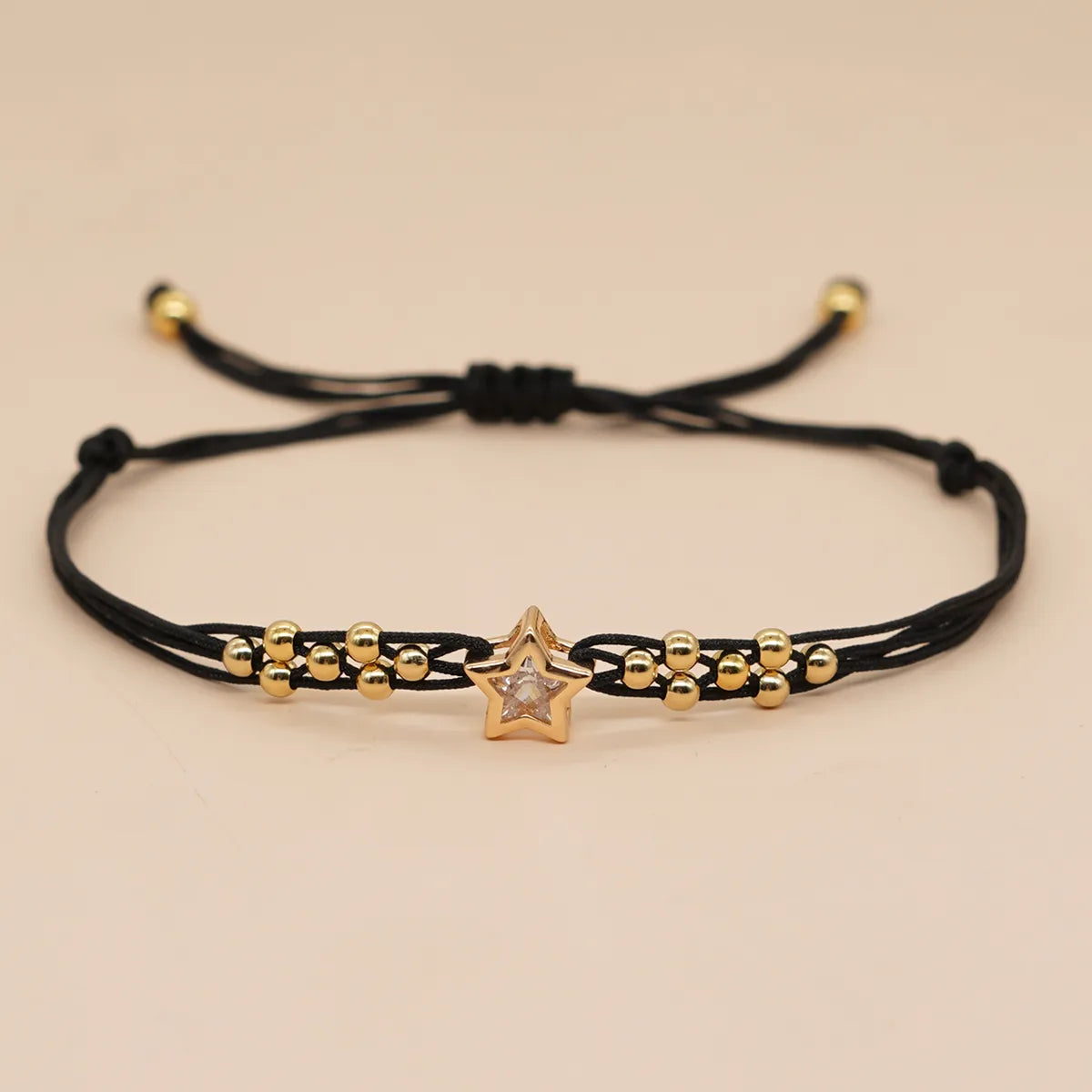 Casual Vacation Heart Shape Eye Smile Face Rope Copper Beaded Braid Inlay Zircon Women'S Bracelets