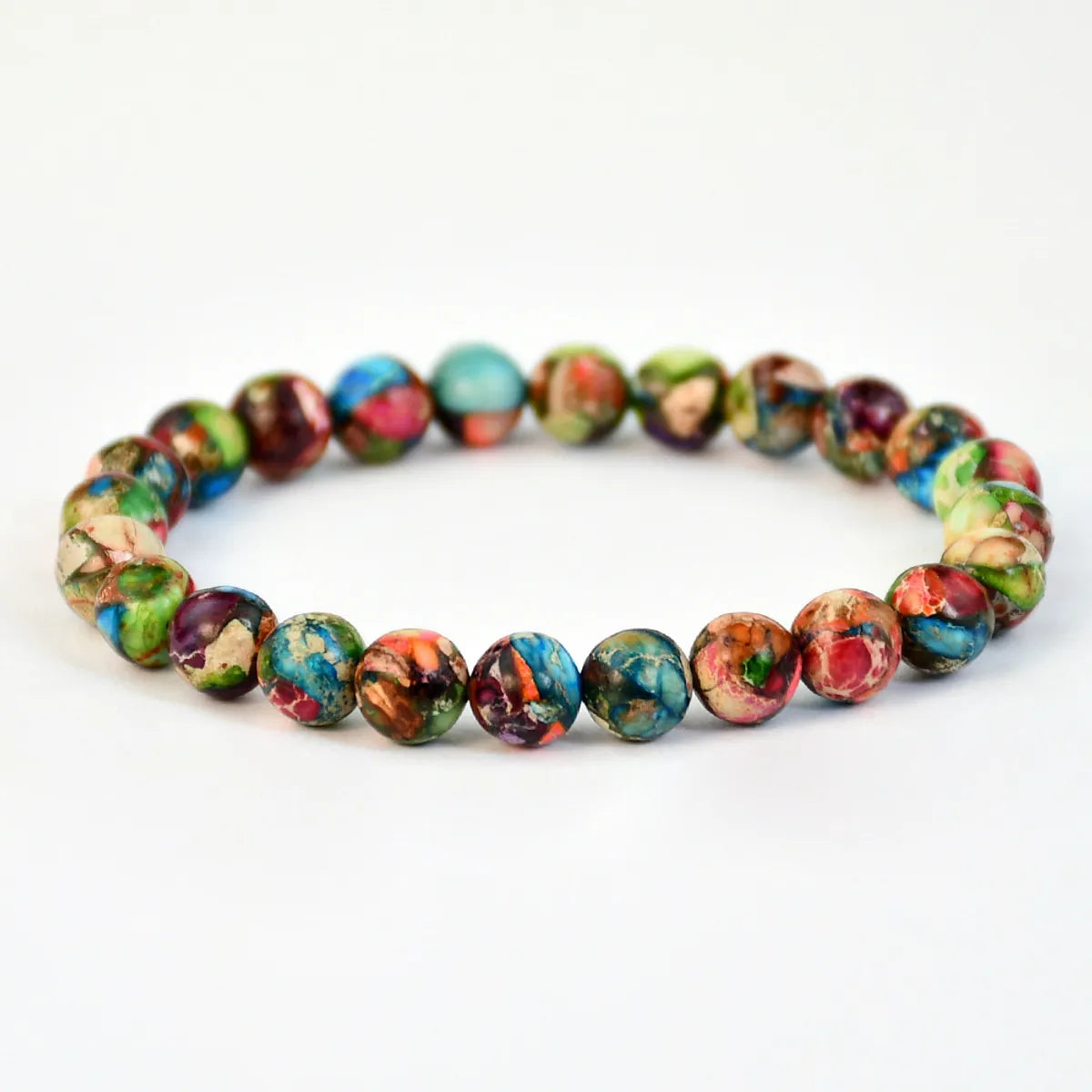 Casual Vacation Round Natural Stone Beaded Handmade Bracelets