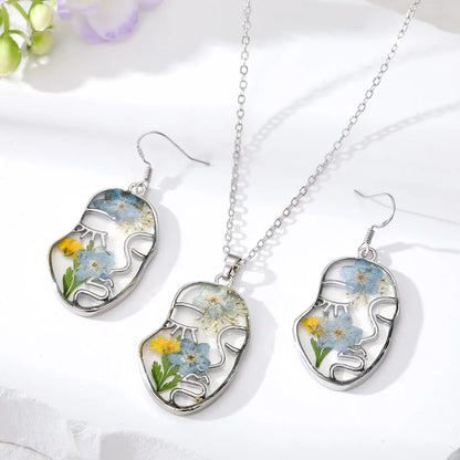 Casual Vacation Simple Style Flower Resin Wholesale Earrings Necklace