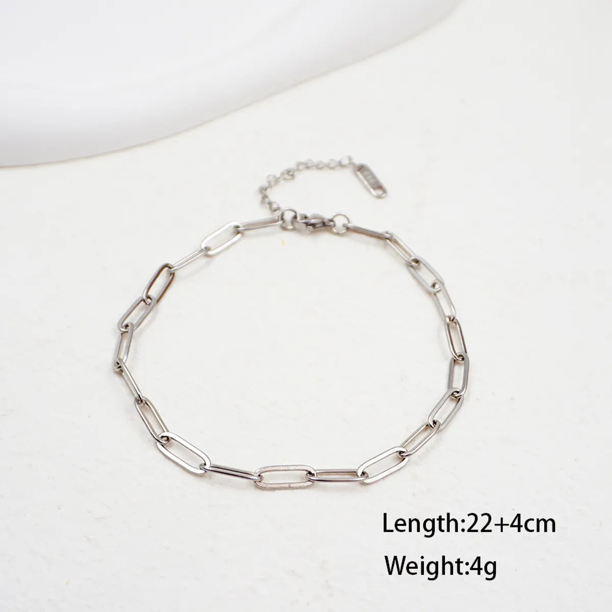 Casual Vacation Simple Style Solid Color 304 Stainless Steel Titanium Steel Chain Unisex Anklet