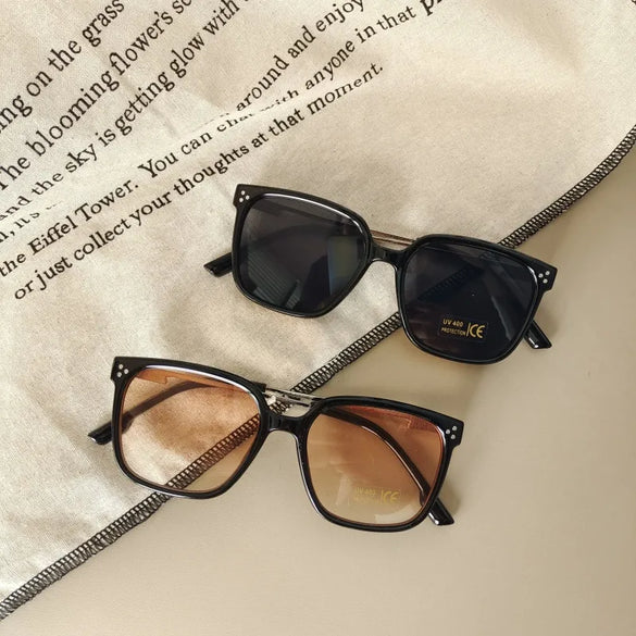 Casual Vacation Solid Color Pc Resin Square Full Frame Kids Sunglasses