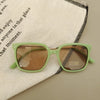 Casual Vacation Solid Color Pc Resin Square Full Frame Kids Sunglasses