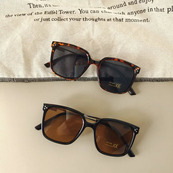 Casual Vacation Solid Color Pc Resin Square Full Frame Kids Sunglasses