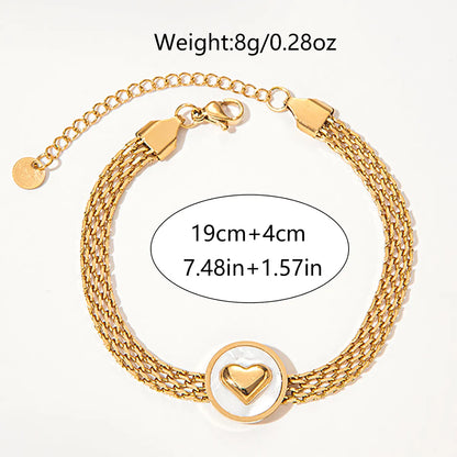 Casual Vacation Sweet Round Bell 304 Stainless Steel 14K Gold Plated Bracelets In Bulk