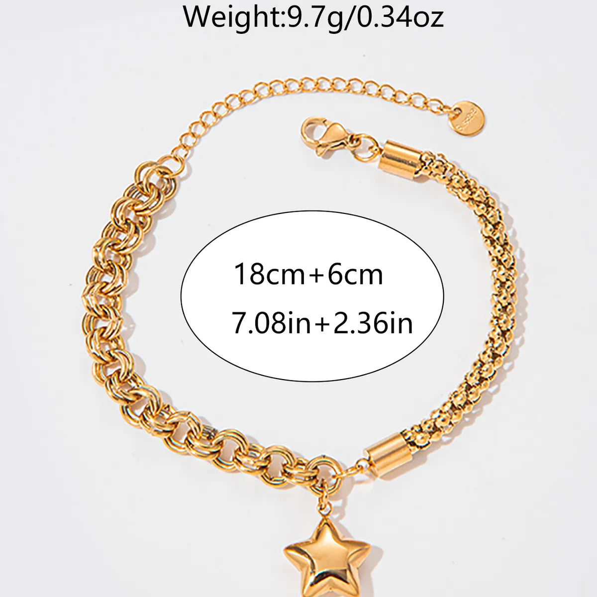 Casual Vacation Sweet Round Star 304 Stainless Steel 14K Gold Plated Bracelets In Bulk