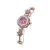 Casual Women's Alloy And Stainless Steel Bracelet Watch With Flower Shape Dial And Diamondstudded Design