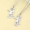 Cat And Dog Titanium Steel Pendant Necklace With Electroplated Animal Zodiac Design Unisex Hip Hop Couple Chain