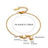Celestial Moon And Star Zircon Goldplated Stainless Steel Bracelet For Unisex Wear